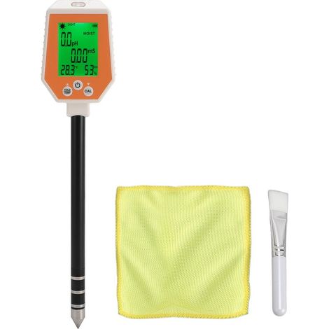 Testeur sol numérique 6 en 1 – PH, EC, lumière, fertilité, humidité, température – écran LCD – pour jardin (1/5)