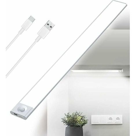 Wiederaufladbarer LED-Unterbau-Lichtstreifen für die Küche mit Bewegungsmelder über USB – dimmbare Beleuchtung, geeignet für Treppenhäuser im Innenbereich.