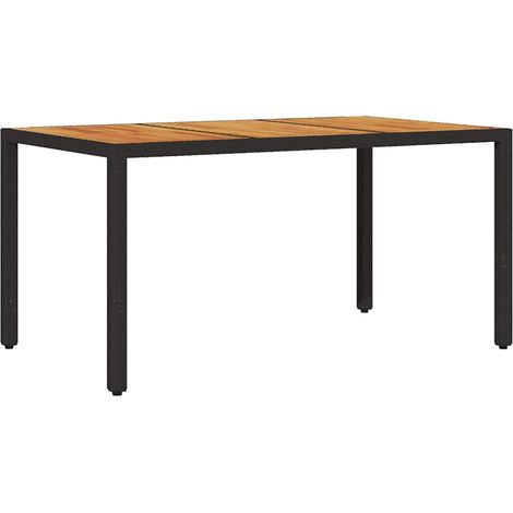 Maison Exclusive - Tavolo Giardino Piano Legno Acacia Nero 150x90x75 cm Polyrattan