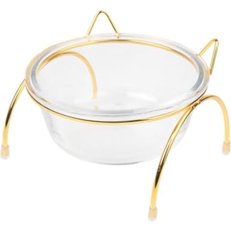 Gamelle surélevée pour chat, distributeur de nourriture incliné en verre pour animaux de compagnie, pour un repas confortable à la maison (1/5)