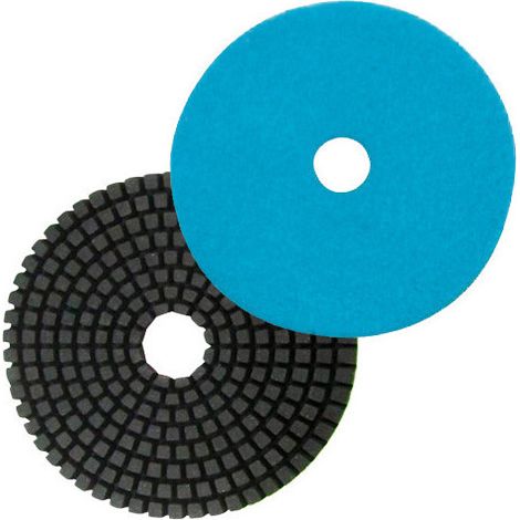 Diamwood – Pad de polissage diamanté auto-agrippant 125 mm – Grain 400 – Pour marbre, granit, pierre naturelle – Fixation sécurisée – Couleur bleue
