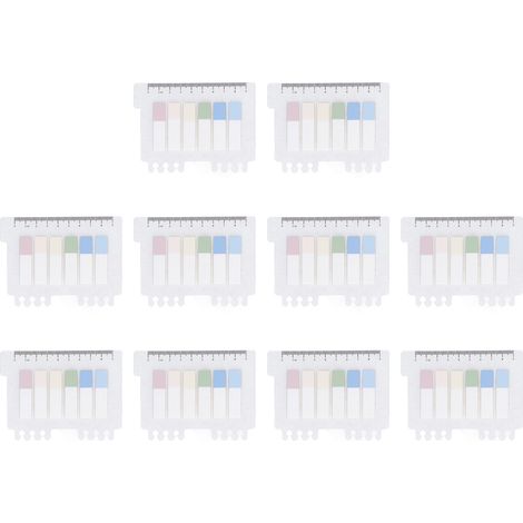 10 Étiquettes de Repérage Translucides 6 Couleurs, Onglets Doux pour Classeur, Marque-pages pour Bureau et École (1/5)