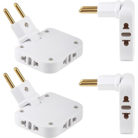 Enchufe de pared multifuncional 3 en 1, 10A 250V, apto para usar detrás de los muebles, en oficinas, hogares y durante los viajes. (1/5)