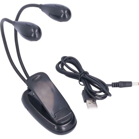Lampe LED pour livre, protection des yeux, rotative à 360 °, Double pôle, blanche, 4 perles, lecture avec Clip pour étudiants (1/5)