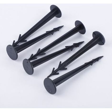 Lot de 100 Piquets d'ancrage en Plastique Noir 12 cm résistants aux UV (1/5)