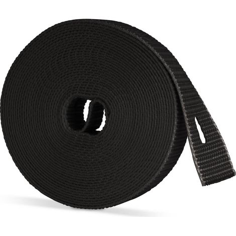 BAUHELD 6m Rolladengurt 23mm mit Montageloch - Schwarz