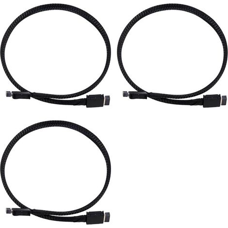 Geeignet für 3x flexible, geflochtene Verlängerungskabel PCIe 4.0 x4 Gen4 SAS4 OcuLink SFF-8611 GPU SSD OcuLink 4x versilbertes Kabel 24 Gbit/s