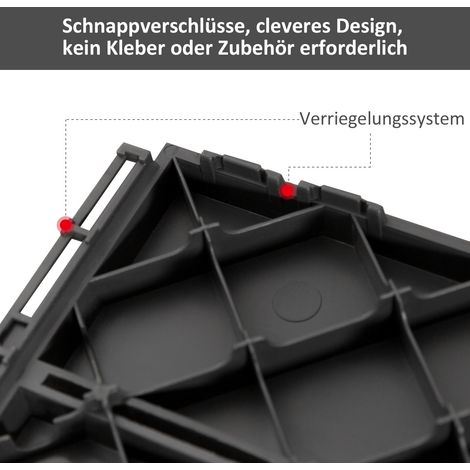 Dalles de terrasse 30 x 30 cm lot de 9 0,81 m² carreaux clipsables avec système de drainage noir pour balcon extérieur (1/5)