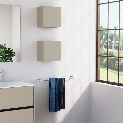 Inda - Pensile bagno con anta DX 30x30 cm - Terra di luna opaco (1/3)