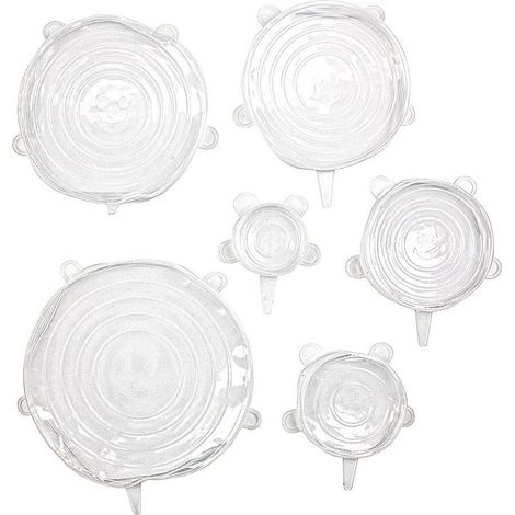 6x couvercles en silicone blanche