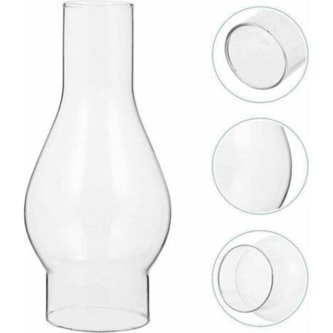 Abat-jour en verre transparent – Pour lampes à pétrole – Abat-jour en verre pour lampe à pétrole – Abat-jour pour lampe à pétrole – Accessoires remplaçables – Taille : Petite (1/4)