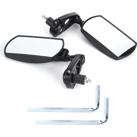 Rétroviseur Moto - Alliage D'aluminium - Réglable - Pour Guidon 22 mm - Noir - Paire (1/5)