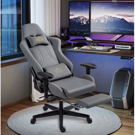 Silla gaming ergonómica reclinable con apoyo lumbar OKMYHOME (1/3)