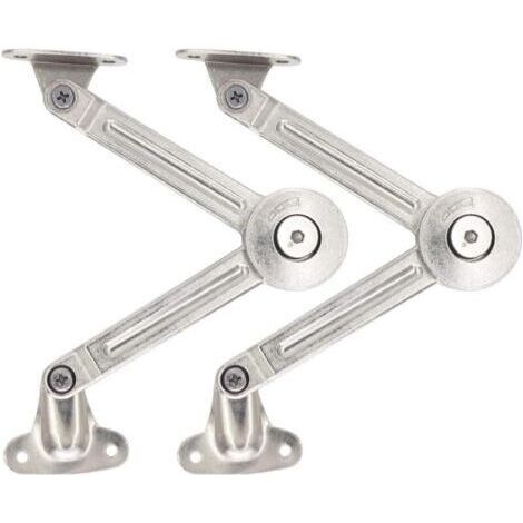 Lot de 2 compas à amortissement réglable – Pour portes relevables de placard – Alliage de zinc antirouille – Angle d'ouverture 75°/90°/110° (1/4)