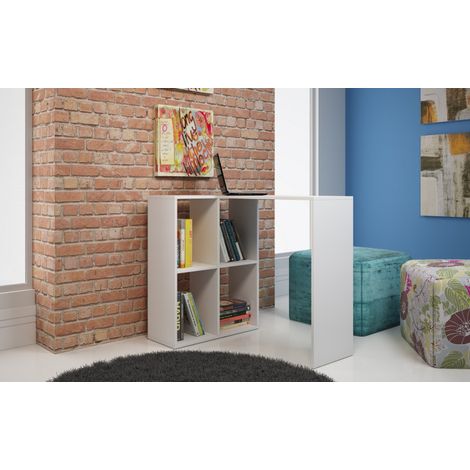 Bureau d'Angle et Rayonnage Blanc L 90 H 77 P 58.8 cm (1/5)