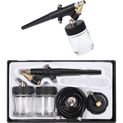 HD-138 airbrush gun with 0.8 mm nozzle, for DIY makeup designs, cake decorating, and nail art (1/5)