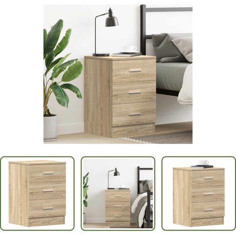 Nachtkonsole - Nachttisch Sonoma Eiche 38x35x56 cm Holzwerkstoff (1/5)