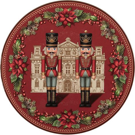 Assiette de présentation ronde en plastique rouge Ø 33 cm pour décoration de table - PANGIVO (1/2)