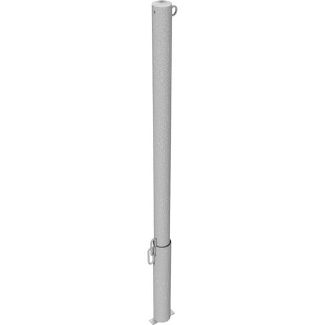 Schake Absperrpfosten herausnehmbar für Vorhängeschloss aus Stahlrohr verzinkt Ø60x2,5mm mit Stahlkappe 900mm Überflur mit 1 Öse