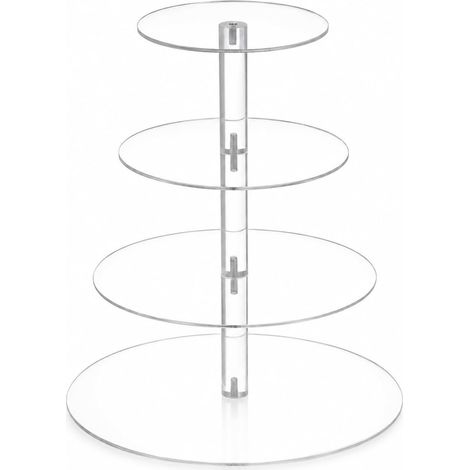 4 Tier Cupcake Stand, Acrylic Cake Stand, Round Cake Tower, Donut Stand, for Wedding, Birthday, Party (1/5)