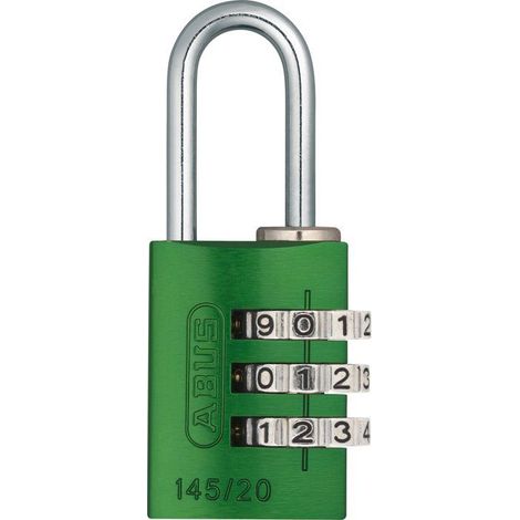 Cadenas de combinación - ABUS - 145/20 - 3 cifras - Aluminio verde - Uso diario