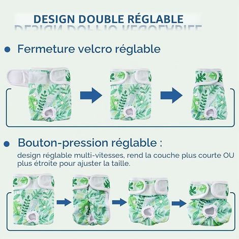 Couche pour Chien Chiennes Chaleurs Culotte pour Chien Femelle en Chaleur et Incontinentes XL (1/2)