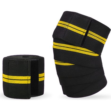 Genouilleres - Bandes De Soutien Elastiques Pour Genoux Et Coudes - Pour Force Athletique Fitness Salle De Sport - Par Paquet De 2 (1/5)