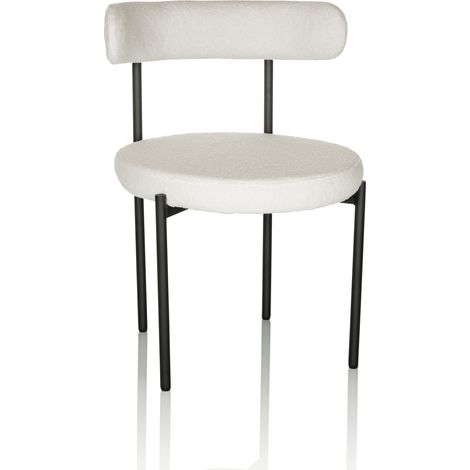 Living Stuhl / Dining Stuhl TEDIO Stoff Bouclé weiß hjh OFFICE (1/5)
