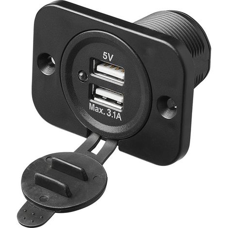 Porta usb doppia da incasso tipo a 3100ma 12v24v (1/5)