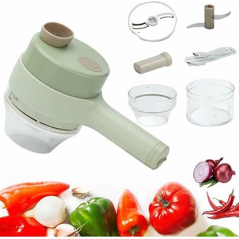 Cortador eléctrico de verduras, picador de alimentos multifuncional, rebanador de cebollas inalámbrico. (1/5)