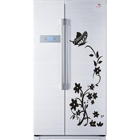 fleurs Noires - 140 50cm Vigne Stickers Muraux Rfrigrateur Pvc Papillons Amovibles Stickers Muraux Armoire Maison Cuisine Art Dco (1/5)