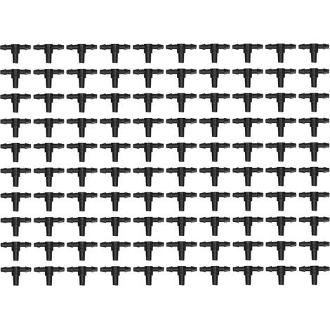 100 Stück 4/7 Schlauchverbinder-T-Stücke für Garten-Tropfbewässerungssysteme (1/5)