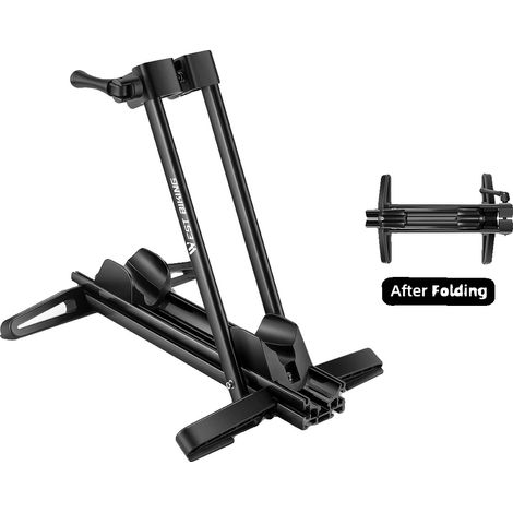 Support de vélo, hauteur réglable, design pliable, noir (1/2)