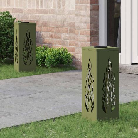 Solar LED Weg Licht 2 pcs Olive Grün Kalt gewalzter Stahl