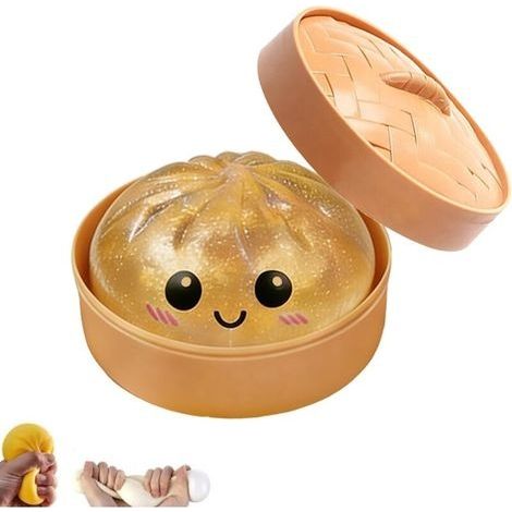 Dumpling squishy – Jouet anti-stress géant en forme de ravioli – Toucher doux et remontée lente – Décoration ludique pour bureau (1/5)