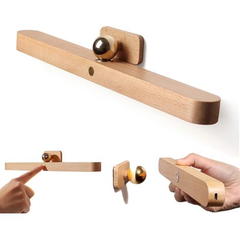 Wandleuchte aus Holz für den Innenbereich, Wandlampe mit eingebautem Akku, magnetische Wandleuchte, verstellbares Nachtlicht mit 360°-Drehung für Kleiderschrank, Nachttisch, Spiegel und Flur