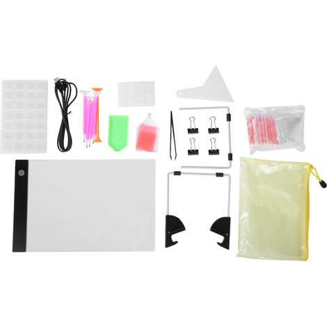 Tableau lumineux LED 3 niveaux de luminosité pour peinture diamant, outils de loisirs créatifs pour enfants, éclairage réglable (1/5)