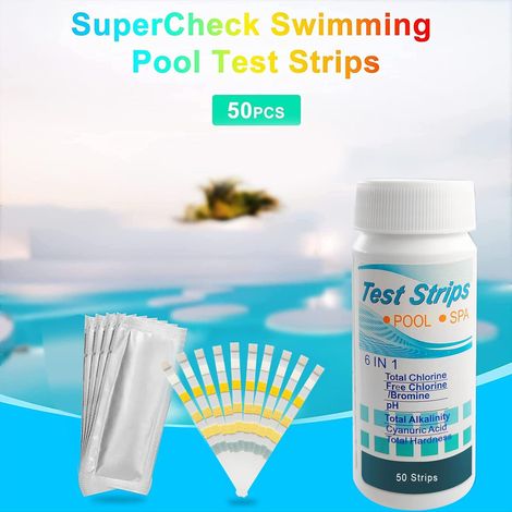 Kit d'outils pour Papier Test,Test pour Piscine,Test de Qualité d'eau,Bandelettes de Test pour Piscine,Papier Test de Qualité d'eau sur Chlore, PH