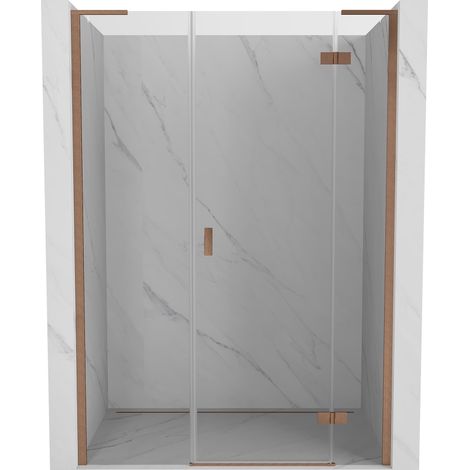 Mexen Mist-H L porte de douche pivotante droite 140 cm, transparent, cuivre brossé - 8A5L-140-001-65-00-P (1/5)