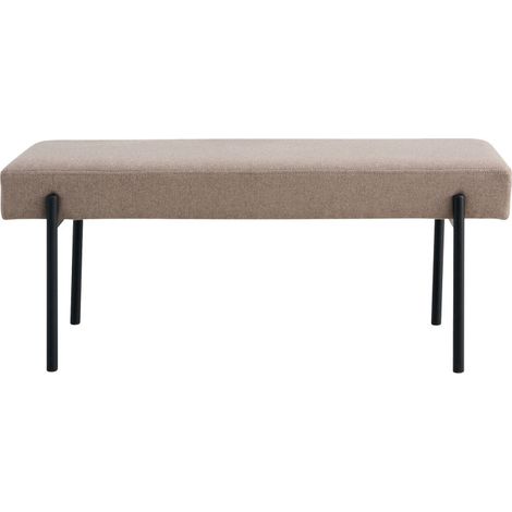 Banc en tissu et métal L100cm - Taupe - SWINDON (1/5)