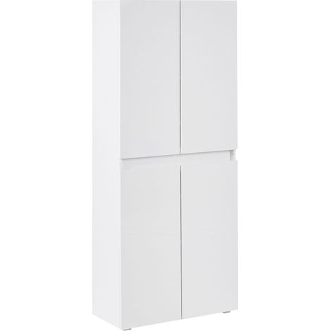 Mobile porta scarpe con 8 ripiani e scomparti per scarpe da ingresso bianco Letherbridge