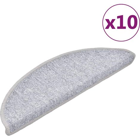 Maison Exclusive - Tapis d'escalier 10 pièces 56 x 17 x 3 cm Gris clair Demi-rond (1/5)