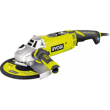 RYOBI - Winkelschleifer 2 000 W 230mm - 180° Griff - schockresistentes Gehäuse + Koffer, Metallscheibe 230mm & Dienstleistungswerkzeug - EAG2000RS (1/4)