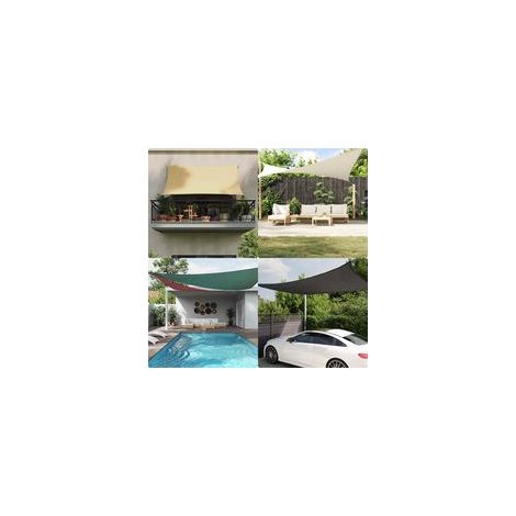 Dreieckiges Sonnensegel aus Oxford-Gewebe, 4,5 x 4,5 x 4,5 m, schwarz - Crezuo