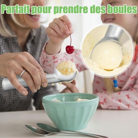 SHINING HOUSE Cuillère à crème glacée, 18cm, antiadhésif, antigel, une pièce, cuillère à crème glacée professionnelle en aluminium, conception robuste, facile à nettoyer, pour crème glacée, pate à bis (1/3)