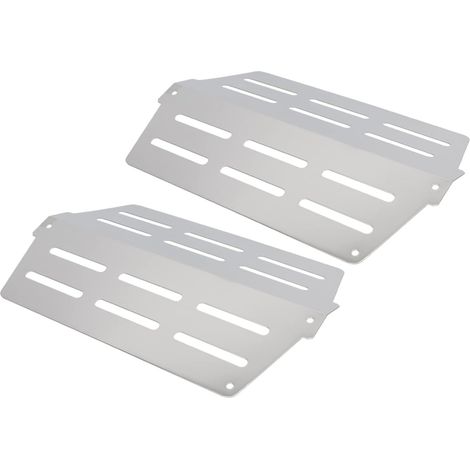 Plaques chauffantes en acier inoxydable (2 pièces) pour churrasco, ensemble de diffuseurs de flamme, de rechange, empêche...