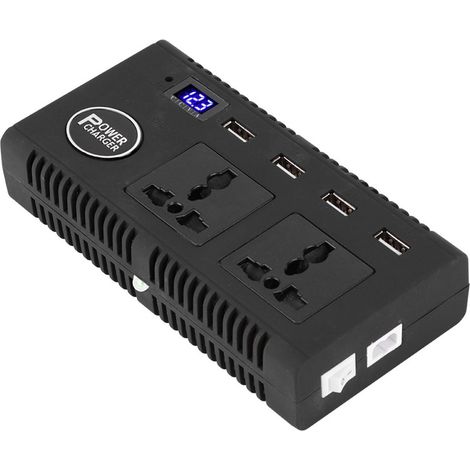 Convertisseur de puissance pour voiture, DC 12V/24V vers AC 220V, chargeur 200W avec annonce vocale. (1/5)