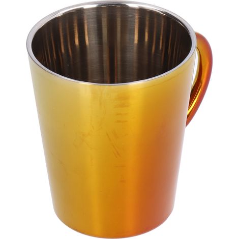 Tasse isotherme inox 300ml double paroi avec poignée, gobelet café thermos rouge pour maison (1/5)