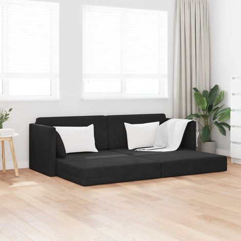 Boden-Sofa-Bett Schwarz 213 x 70 x 77 cm Samt