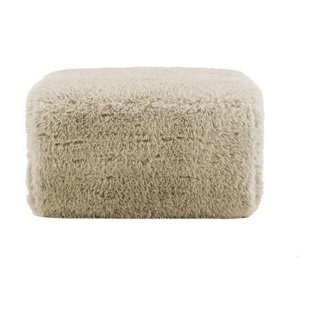 Pouf Aviana en peluche - Kaki clair (1/4)